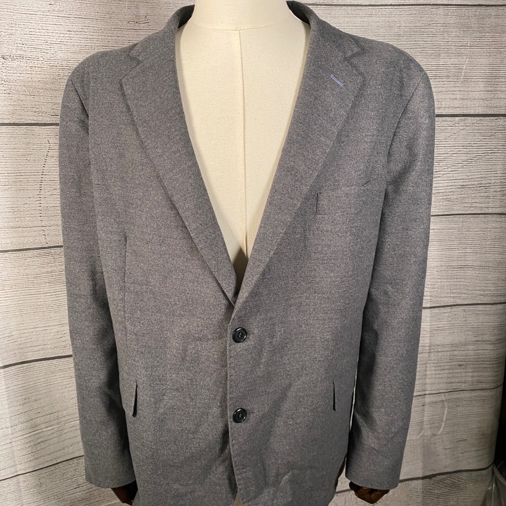 Tailorbyrd Blazer Sport Coat Mens 48R Gray Stretch Two Button Jacket Performance